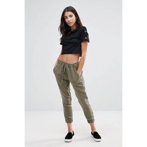 Pam & Gela Moto Lace‎ Up Mid Rise Sweatpants